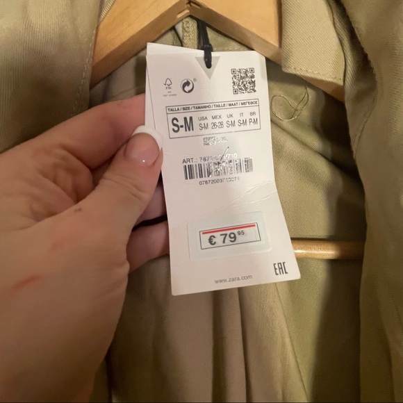 NWT Zara Womens Oversized Trench Coat Jacket Belted - Picture 12 of 14